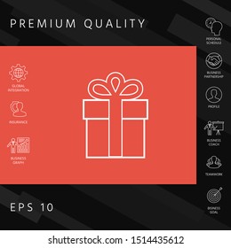 Gift box icon. Graphic elements for your design