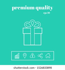 Gift box icon. Graphic elements for your design