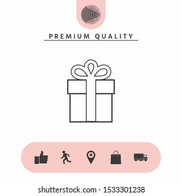 Gift box icon. Graphic elements for your design