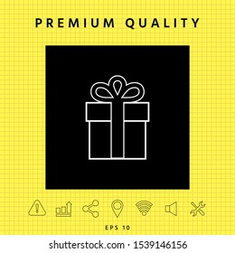 Gift box icon. Graphic elements for your design