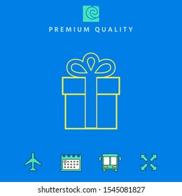 Gift box icon. Graphic elements for your design