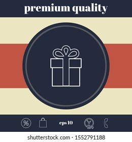 Gift box icon. Graphic elements for your design