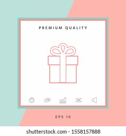 Gift box icon. Graphic elements for your design