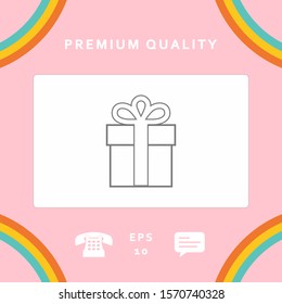 Gift box icon. Graphic elements for your design
