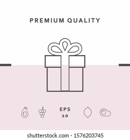 Gift box icon. Graphic elements for your design