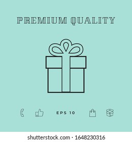 Gift box icon. Graphic elements for your design