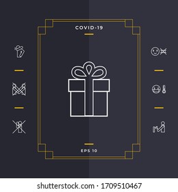 Gift box icon. Graphic elements for your design