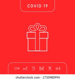 Gift box icon. Graphic elements for your design