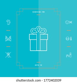 Gift box icon. Graphic elements for your design