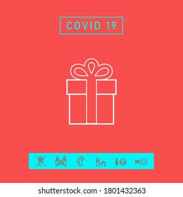Gift box icon. Graphic elements for your design