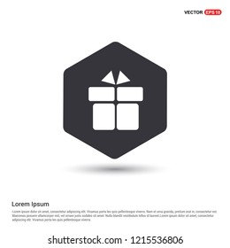 Gift Box Icon Hexa White Background icon template - Free vector icon