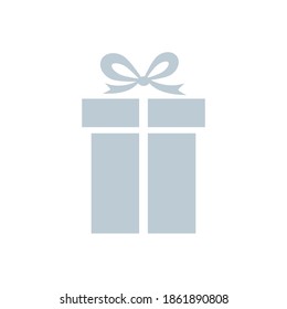 Gift box icon. Holiday concept silhouette present box. Vector illustration isolated on white.