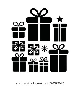 Geschenkbox-Symbol und Illustration