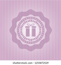 gift box icon inside badge with pink background