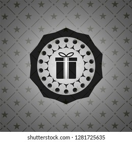 gift box icon inside black badge