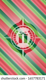 icono de la caja de regalo dentro de la placa de Navidad.