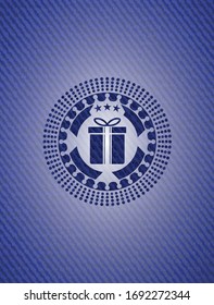 gift box icon inside jean background