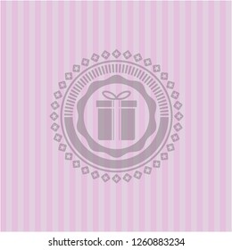 gift box icon inside pink icon or emblem