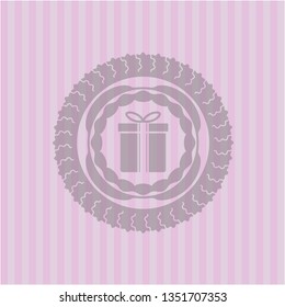 gift box icon inside pink icon or emblem