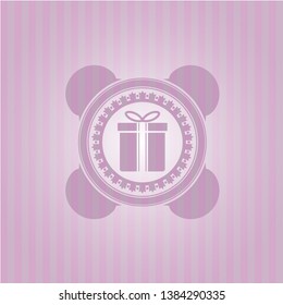 gift box icon inside pink icon or emblem