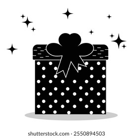 Gift box icon isolated elements. Christmas gift icon . Gift and Surprise.  Box Tied with Ribbon, vector illustration on white background eps 10. Gift box icon.