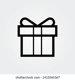 Gift Box Icon Isolated on White Background