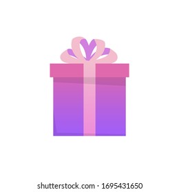Geschenkbox-Symbol einzeln auf weißem Hintergrund. Farbige Geschenkidee für Geschenk, Geburtstag, Jubiläum. Vektorillustration