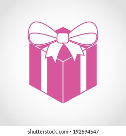 Gift Box Icon Isolated on White Background
