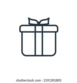 Icono de la caja de regalo aislado en un fondo blanco. Símbolos de recompensa para aplicaciones web y móviles.