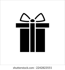 Icono de la caja de regalo. Aislado sobre fondo blanco. Ilustración vectorial.