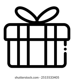 Geschenkbox-Symbol einzeln auf weißem Hintergrund