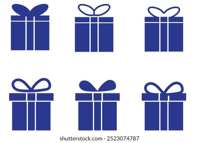 Icono de la caja de regalo aislado en el fondo blanco