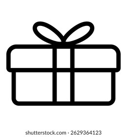 Icono de la caja de regalo aislado en el fondo blanco