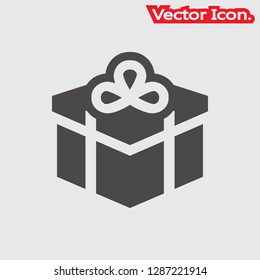 Gift box icon isolated sign symbol and flat style for app, web and digital design. Vector illustration.