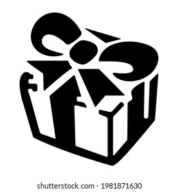 Gift box icon isolated vector illustration. High quality black style vector icon