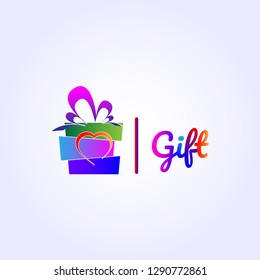 Gift box icon isolated white background