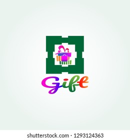 Gift box icon isolated white background
