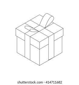 Gift box icon, isometric 3d style