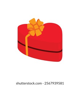 Gift box icon in isometric style on a white background. Romantic icon for valentines day.