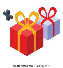 Gift box icon isometric vector. Christmas present. Birthday package