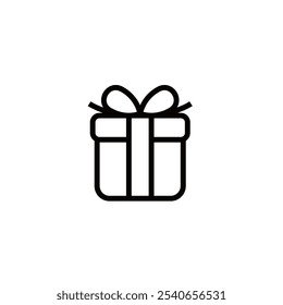 Gift box icon with line design. Simple gift box vector illustration