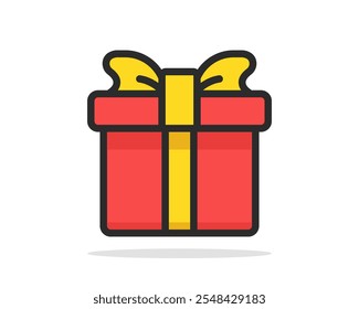 Gift box icon. Line box icon Isolated vector Illustration.