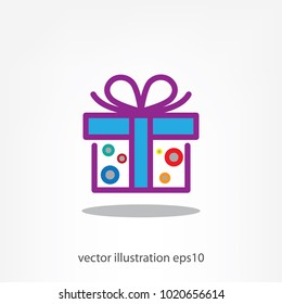 Gift box icon, line sign, vector illustration eps10.eps