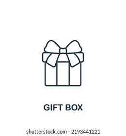 Gift Box icon. Line simple line Retail icon for templates, web design and infographics