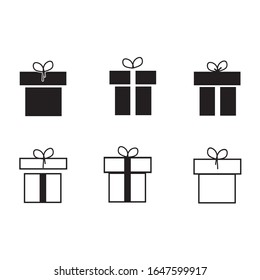 Gift box icon in line style. vector illustration isolated on white background