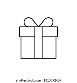 Gift box icon line style simple design
