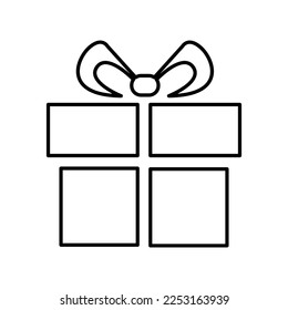 Gift Box Icon In Line Style