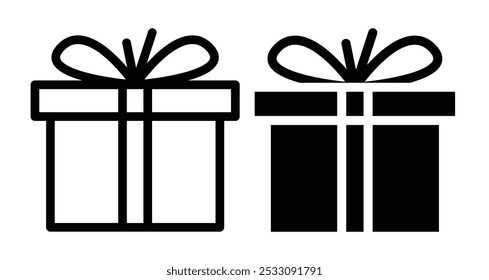 Gift Box icon line style. EPS10