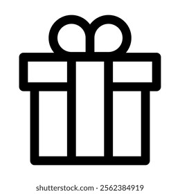gift box icon in line style. Vector illustration