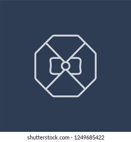 Gift box icon. Gift box linear design concept from Christmas collection. Simple element vector illustration on dark blue background.